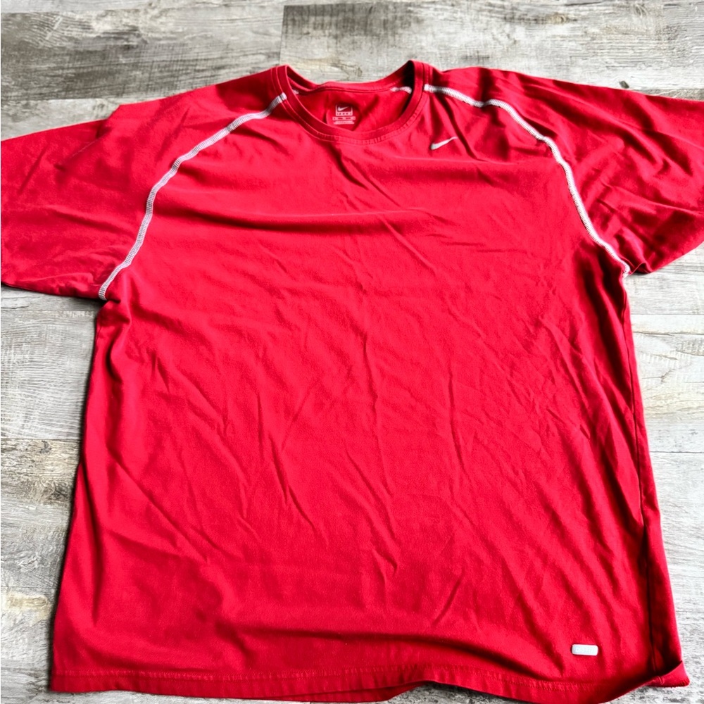 Nike‎ Pro Vintage Size XL Red with Gray Stitching Dri-Fit